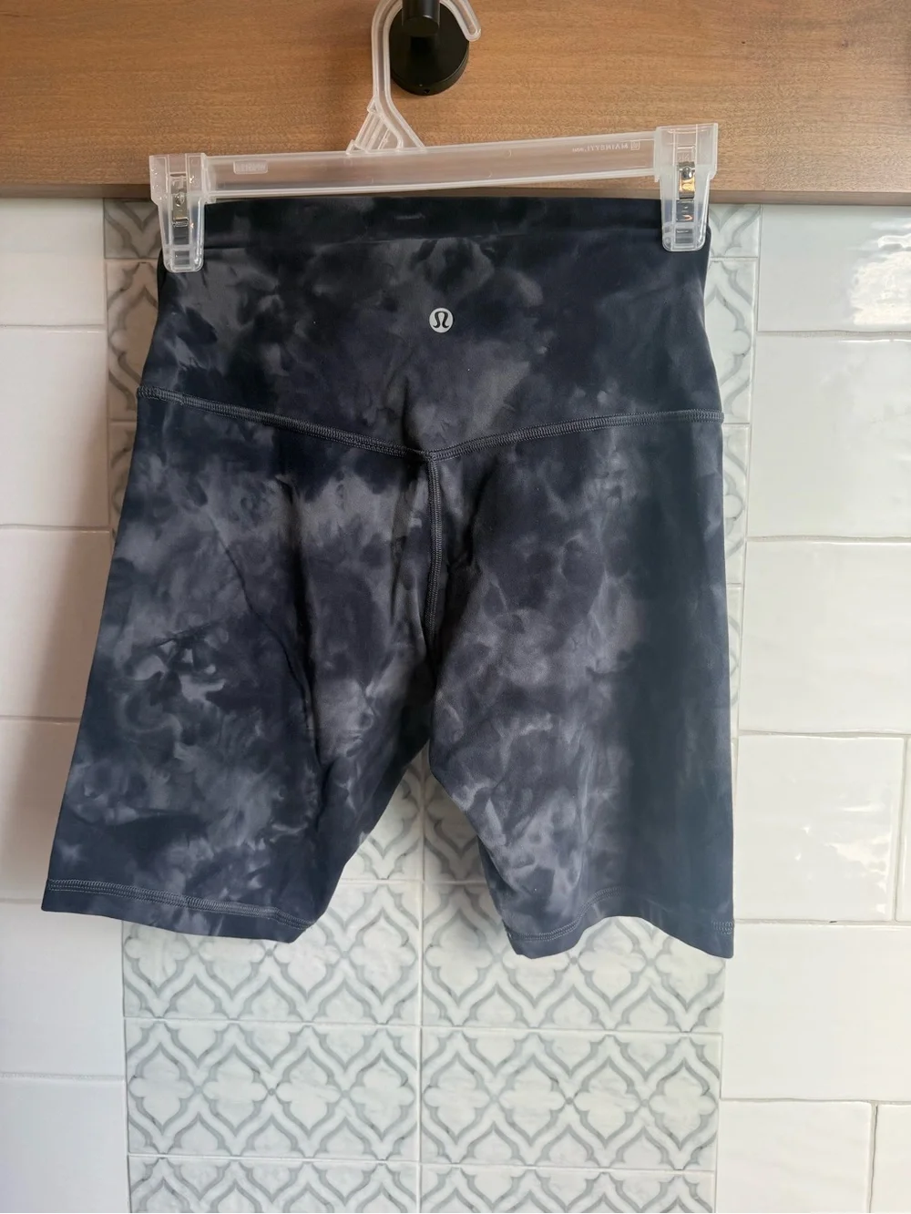 lululemon athletica Black Tie-Dye High-Rise Bike Shorts